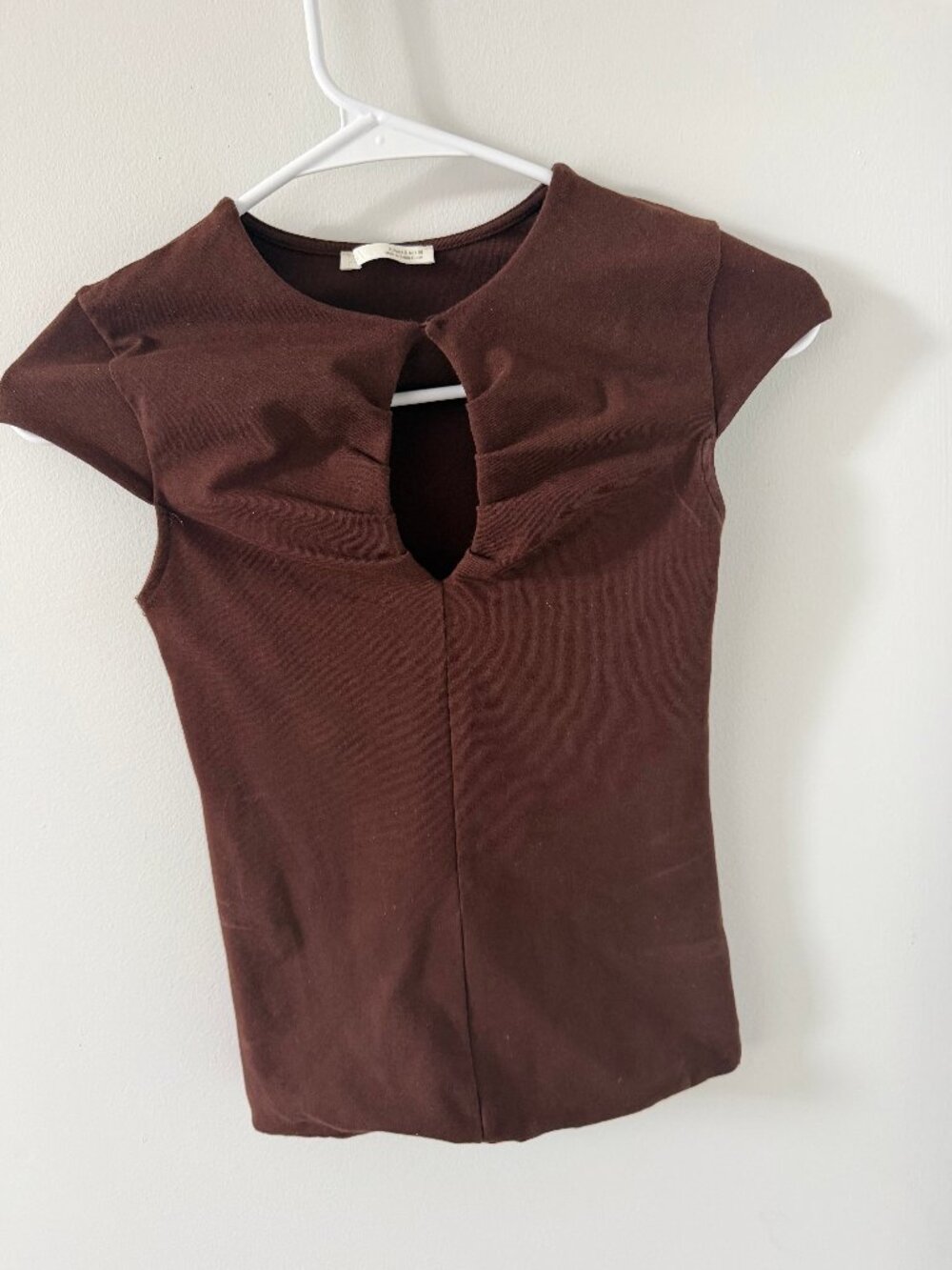 Zara Brown Keyhole Top (Size S)